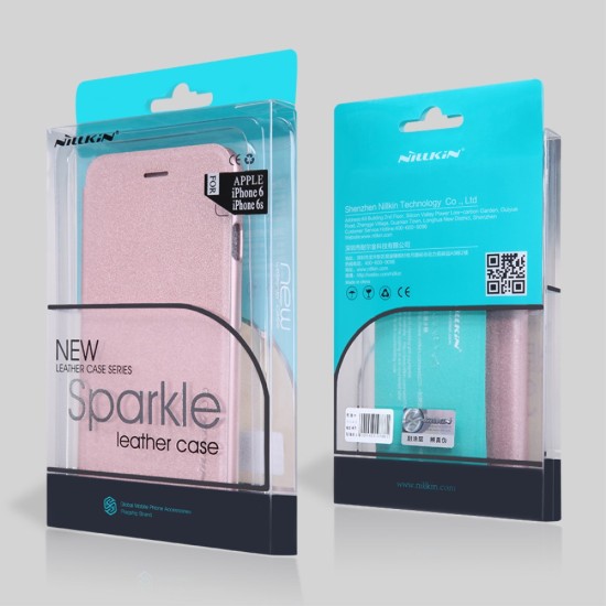 NILLKIN Sparkle Series Smart View Leather Shell for LG Stylus 2 K520 - Rose - sāniski atverams maciņš ar lodziņu (ādas maks, grāmatiņa, leather book wallet case cover)