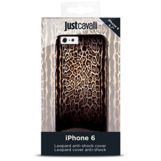 Just Cavalli Leopard Double JCIPC647LEOPARD2 priekš Apple iPhone 6 / 6S - Brūns - silikona aizmugures apvalks (bampers, vāciņš, TPU back cover, bumper shell)