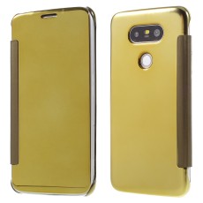 Clear View Cover Mirror Surface priekš LG G5 H850 - Gold - sāniski atverams maciņš (maks grāmatiņa, book wallet case cover stand)