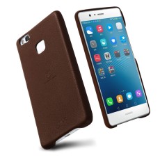 LENUO Music Case II Leather Coated PC Cover for Huawei P9 Lite - Brown - ādas aizmugures apvalks (bampers, vāciņš, leather cover, bumper)