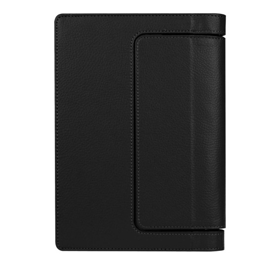 Litchi Texture PU Leather Tablet Case for Lenovo Yoga Tab 3 8.0 YT3-850F / YT3-850L - Black - sāniski atverams maciņš ar stendu (ādas maks, grāmatiņa, leather book wallet case cover stand)