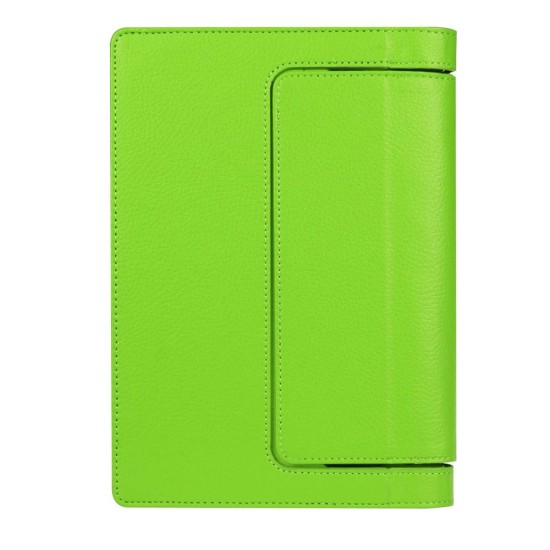 Litchi Texture PU Leather Tablet Case for Lenovo Yoga Tab 3 8.0 YT3-850F / YT3-850L - Green - sāniski atverams maciņš ar stendu (ādas maks, grāmatiņa, leather book wallet case cover stand)