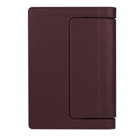 Litchi Texture PU Leather Tablet Case for Lenovo Yoga Tab 3 8.0 YT3-850F / YT3-850L - Brown - sāniski atverams maciņš ar stendu (ādas maks, grāmatiņa, leather book wallet case cover stand)