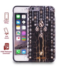 Just Cavalli Leo Crystal JCIPC647LEOCRYBLK priekš Apple iPhone 6 / 6S - Melns - siliona aizmugures apvalks (bampers, vāciņš, TPU back cover, bumper shell)