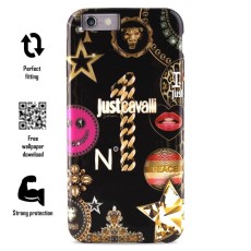 Just Cavalli Leo Star JCIPC647LEOSTARBLK priekš Apple iPhone 6 / 6S - Melns - silikona aizmugures apvalks (bampers, vāciņš, TPU back cover, bumper shell)