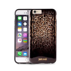 Just Cavalli Leopard Double JCIPC647LEOPARD2 priekš Apple iPhone 6 / 6S - Brūns - silikona aizmugures apvalks (bampers, vāciņš, TPU back cover, bumper shell)