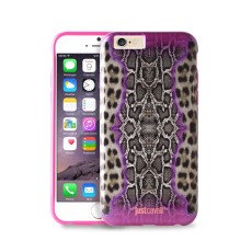 Just Cavalli Python Leopard JCIPC647PYLEOPNK priekš Apple iPhone 6 / 6S - Rozā - silikona aizmugures apvalks (bampers, vāciņš, TPU back cover, bumper shell)