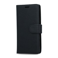 GreenGo Universal Smart Up book case priekš telefoniem ar ekrānu izmēru 5.5 inch - Melns - universāls sāniski atverams maciņš ar stendu (ādas maks, grāmatiņa, leather book wallet cover stand)