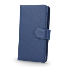GreenGo Universal Smart Up book case priekš telefoniem ar ekrānu izmēru 5.5 inch - Tumši Zils - universāls sāniski atverams maciņš ar stendu (ādas maks, grāmatiņa, leather book wallet cover stand)
