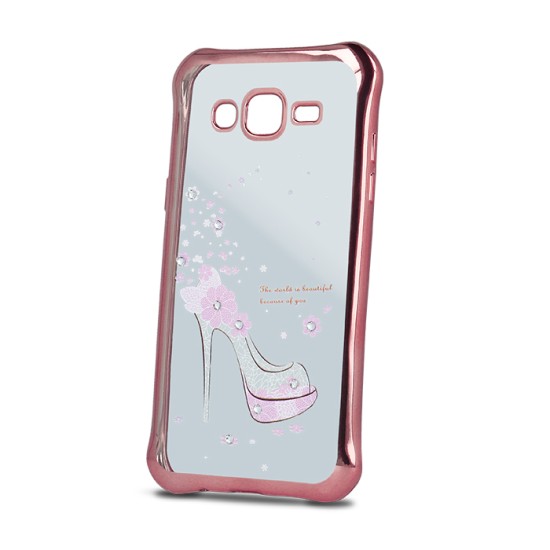 Beeyo Girly Case priekš Samsung Galaxy A5 A510 (2016) - Rozā Zelts - silikona aizmugures apvalks ar attēlu (bampers, vāciņš, ultra slim TPU silicone case cover, bumper)
