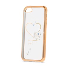 Beeyo Heart Case priekš Huawei P8 Lite - Zeltains - silikona aizmugures apvalks ar attēlu (bampers, vāciņš, ultra slim TPU silicone case cover, bumper)