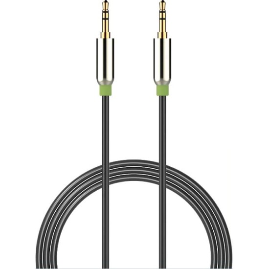 Devia 3-pin Ipure 3.5mm Male to 3.5mm Male Stereo Aux Audio cable (length: 1M) - Melns - audio vads kabelis