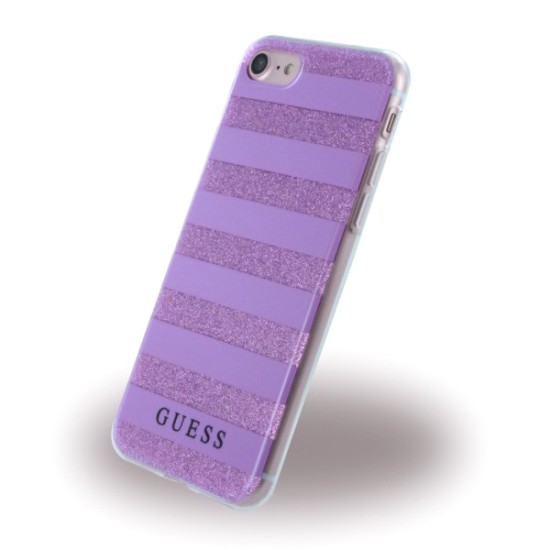 Guess Ethnic Chic Stripes 3D series GUHCP7STGPU priekš Apple iPhone 7 / 8 / SE2 (2020) / SE3 (2022) - Violets - silikona aizmugures apvalks / bampers-vāciņš