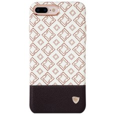 NILLKIN Oger Lattice Leather Coated Hard Case priekš Apple iPhone 7 Plus / 8 Plus - Ivory White - ādas aizmugures apvalks (bampers, vāciņš, leather cover, bumper)