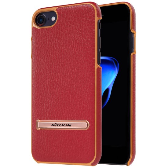 NILLKIN M-JARL Series Leather Skin PC Case priekš Apple iPhone 7 / 8 / SE2 (2020) / SE3 (2022) - Sarkans - ādas / plastikāta aizmugures apvalks / bampers-vāciņš