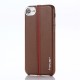 HOCAR Contrast Color PU Leather Back Case priekš Apple iPhone 7 / 8 / SE2 (2020) / SE3 (2022) - Brūns - ādas aizmugures apvalks / bampers-vāciņš