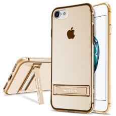 NILLKIN Crash-proof II Clear Soft TPU Kickstand Case priekš Apple iPhone 7 / 8 / SE2 (2020) / SE3 (2022) - Zelts - triecienizturīgs silikona aizmugures apvalks ar stendu / bampers-vāciņš