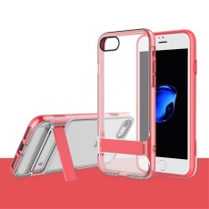 ROCK Royce Series Kickstand (Active) Clear PC TPU Frame Phone Case priekš Apple iPhone 7 / 8 / SE2 (2020) / SE3 (2022) - Sarkans - silikona aizmugures apvalks / bampers-vāciņš