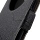 Sand-like Smart Leather Cover for Asus Zenfone 3 Laser ZC551KL with View Window - Black - sāniski atverams maciņš ar stendu un lodziņu (ādas maks, grāmatiņa, leather book wallet case cover stand)