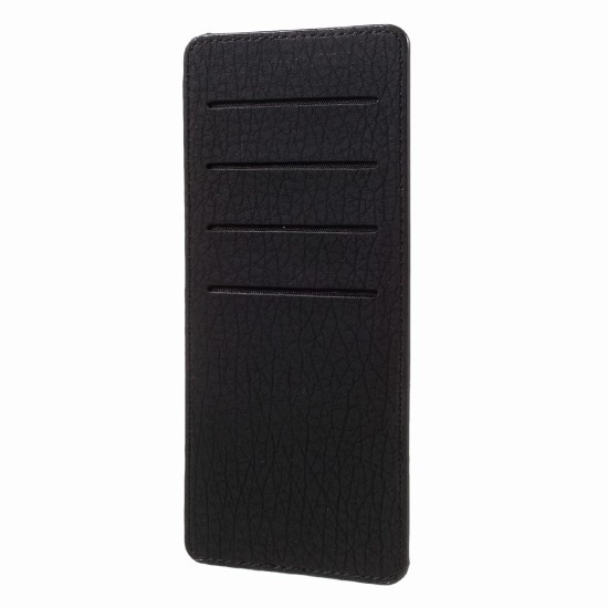 Bark Texture Leather Universal Pouch Handbag - Melns - universāls maks ar rāvējslēdzēju futlāris kabatiņa (pouch cover, maciņš ietvars kabata, universal case)