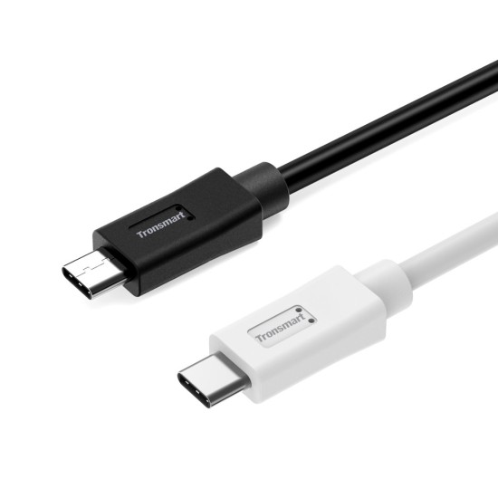 Tronsmart 1.8M CC07P Type-C to Type-C cable - Melns - USB-C lādēšanas un datu kabelis / vads