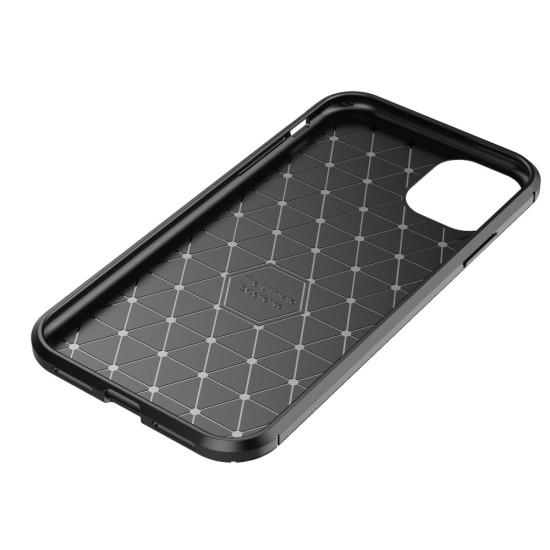 Beetle Series Carbon Fiber TPU Protection Phone Cover для Apple iPhone 11 - Чёрный - противоударная силиконовая накладка / бампер (крышка чехол, shell cover, bumper)