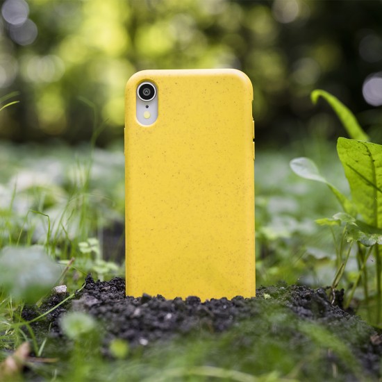 Forever Bioio Organic Back Case priekš Apple iPhone XS Max - Dzeltens - matēts silikona aizmugures apvalks / vāciņš no bioloģiski sadalītiem salmiem