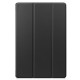 Tri-fold Stand PU Smart Auto Wake/Sleep Leather Case priekš Samsung Galaxy Tab S7 FE T733 / T736 - Melns - sāniski atverams maciņš ar stendu