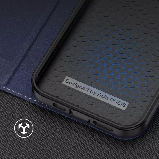 Dux Ducis Skin X2 series priekš Xiaomi Redmi Note 12 4G - Tumši Zils - sāniski atverams maciņš ar magnētu un stendu