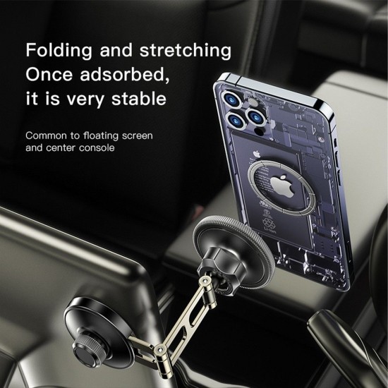 Forcell F-Grip IronSecure Magnetic Phone Holder with MagSafe for Dashboard / Windshield - Melns - Universāls stiprinājums uz automašīnas paneļa vai loga