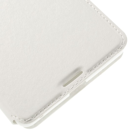 RoarKorea Noble View Sony Xperia C5 Ultra E5553 / E5563 / E5533 Dual - Balts - sāniski atverams maciņš ar stendu un lodziņu (ādas maks, grāmatiņa, leather book wallet case cover stand)