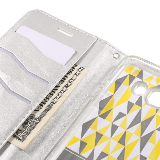 RoarKorea Only One Flip Case для Samsung Galaxy J1 J100 - Серебристый - чехол-книжка со стендом / подставкой (кожаный чехол книжка, leather book wallet cover stand)